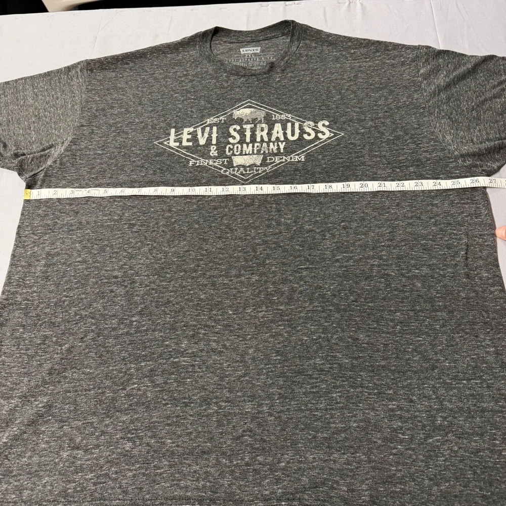Levi Strauss & Co‎ Mens 2XL Charcoal Gray Heather Graphic T-Shirt Short Sleeve